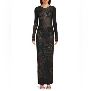 ROCOCO SAND - Embellished Sheer Maxi-Dress
